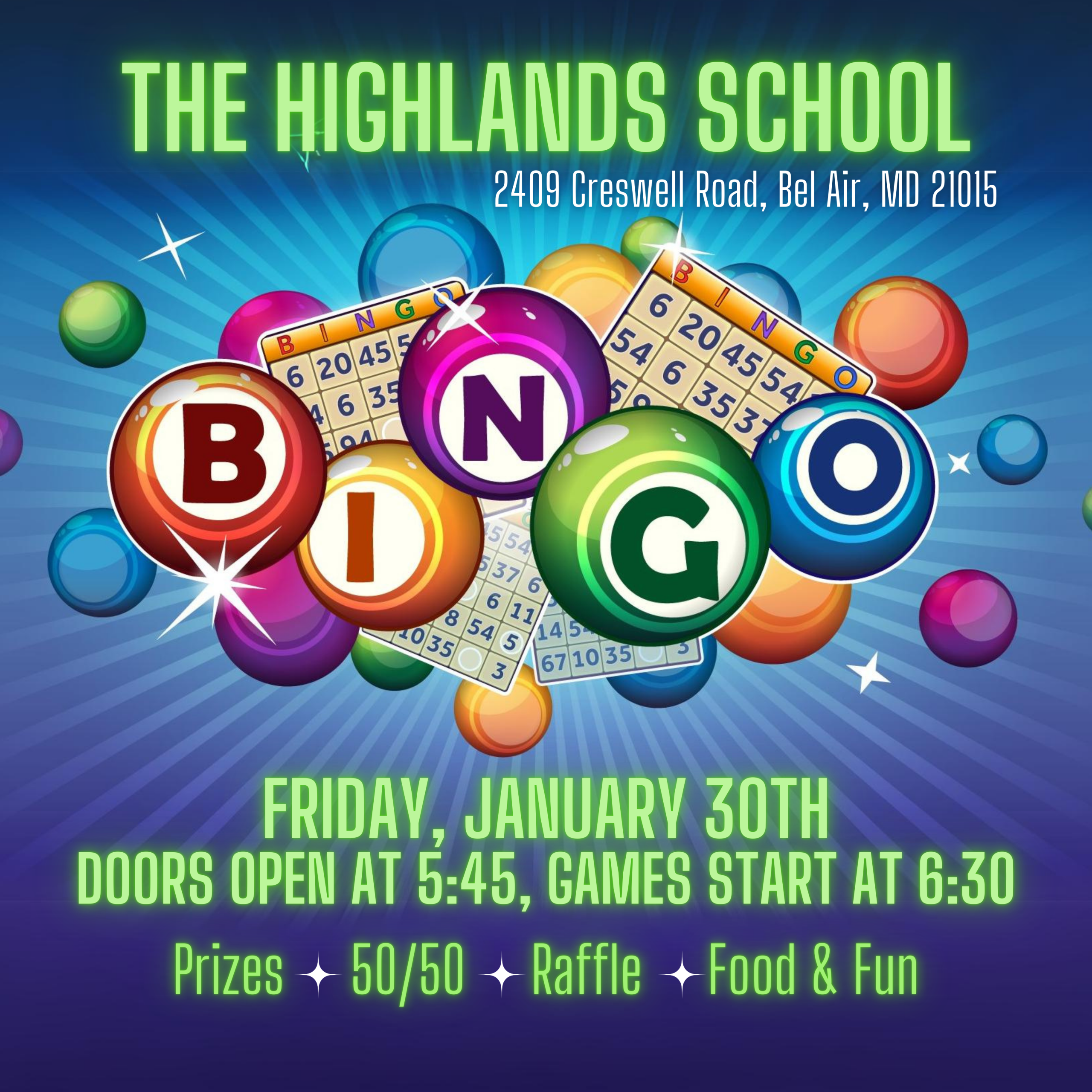 The Highlands School Bingo